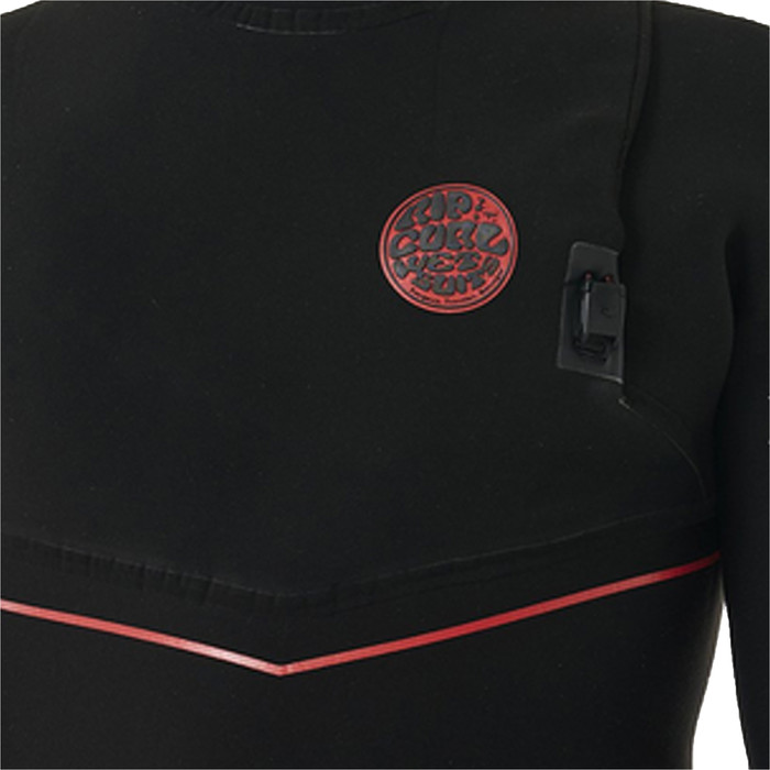 2024 Rip Curl Hombres Flashbomb Fusion 5/4mm Zip Free Con Capucha Neopreno 164MFS - Black